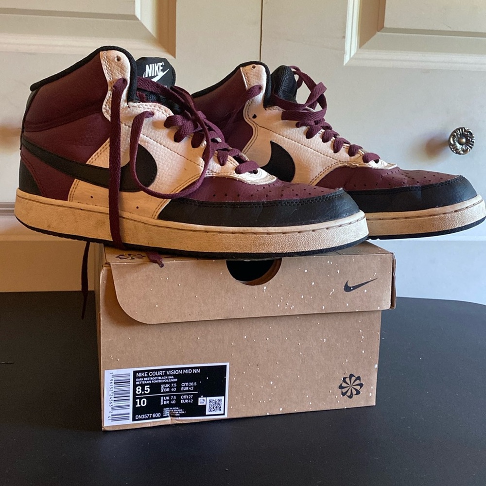 Nike Court Vision Mid Beetroot men’s 8.5